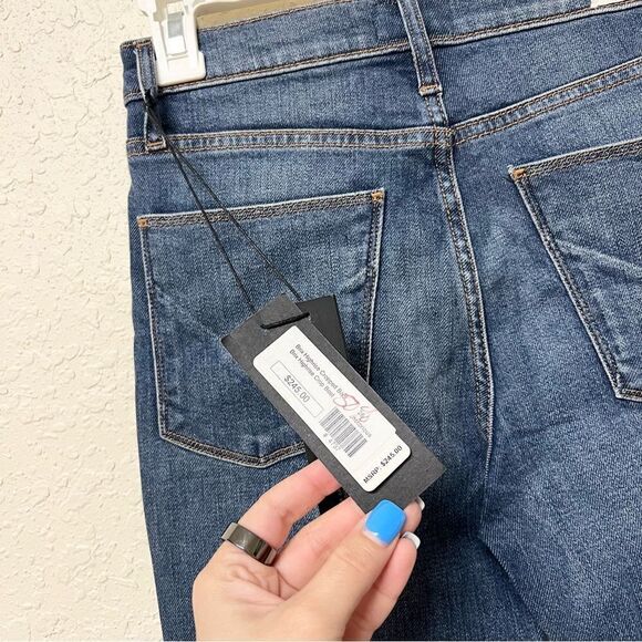 NWT Hudson Brix High Rise Cropped Bootcut Denim Blue Jeans Distressed Size 26 - Picture 3 of 6
